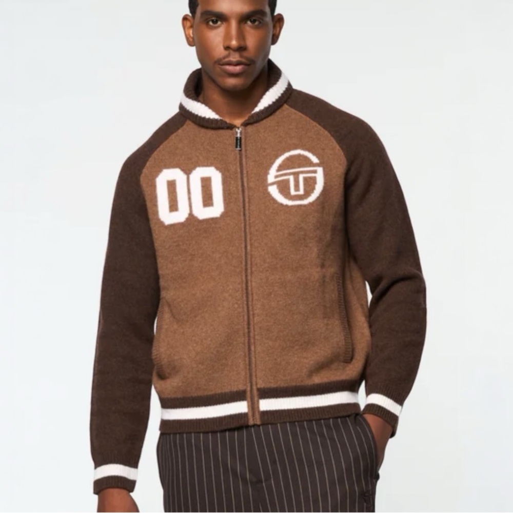 Men’s Sergio Tacchini Cappuccino | White Classic Sportwear Sweater NWT